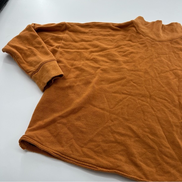 Madewell Hemp Cotton Mockneck Sweatshirt Women’s Top Fresh Cider Orange - Picture 4 of 9